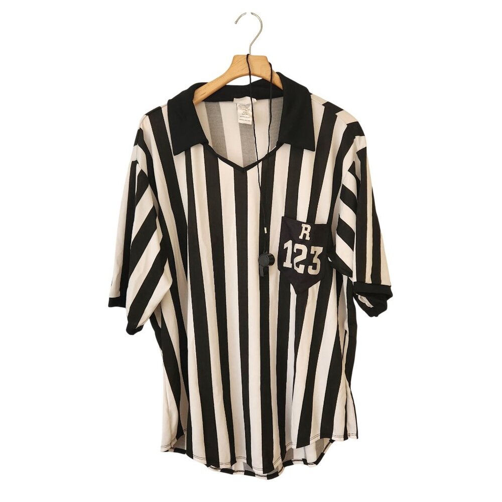 California Costumes  Halloween Adult Referee Shirt Black & White Striped Party